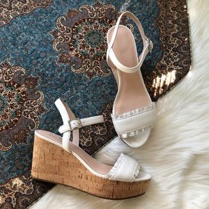 kate spade | Shoes | Kate Spade Tomas Ruffle Wedge Platform Cork White |  Poshmark